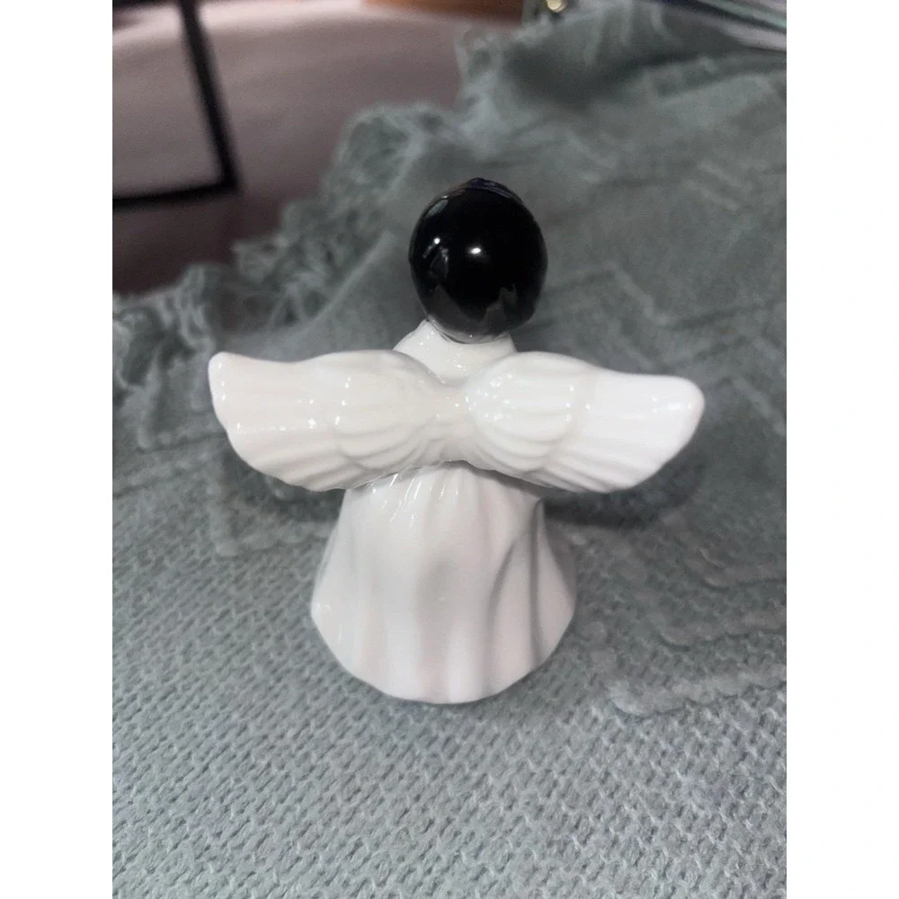 Vintage Black Little Girl Angel Bell Ceramic 1950s Sweet